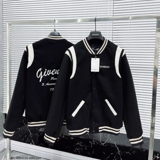 Áo Khoác ,Áo Bomber Nỉ Dạ Tay Đính Lấp Lánh In Họa Tiết Chữ YSL Cực Đẹp