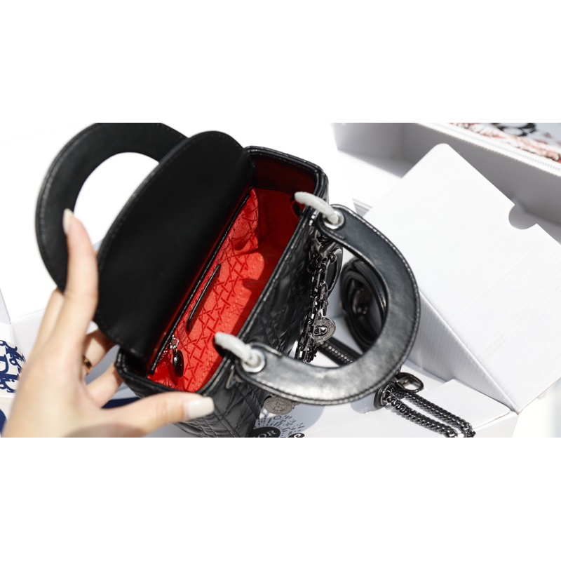 Túi Xách DD IOR Lady Charm Đen Ghi Size 17/20  -  By Anh Dinh Phuong