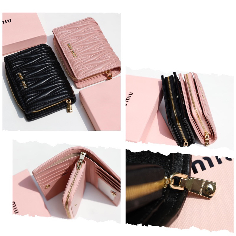 Ví Miumiu Khoá Gập Đen Hồng  -  By Anh Dinh Phuong