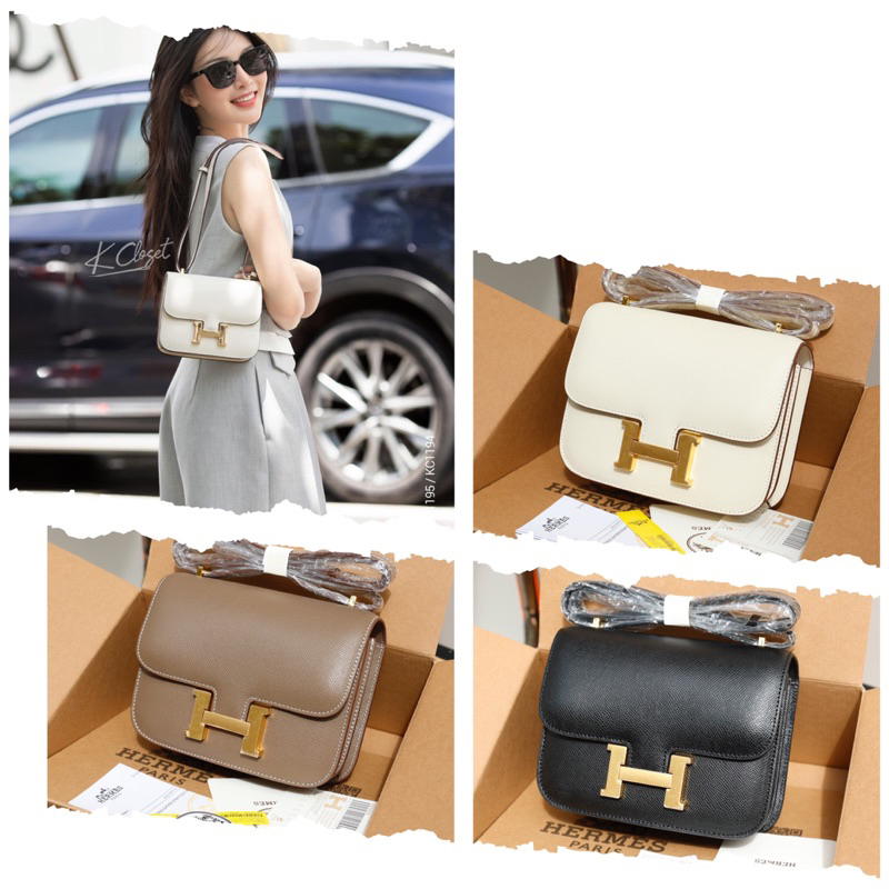 Túi Xách Hermes Trắng Đen Nâu Constance Size 20  -  By Anh Dinh Phuong