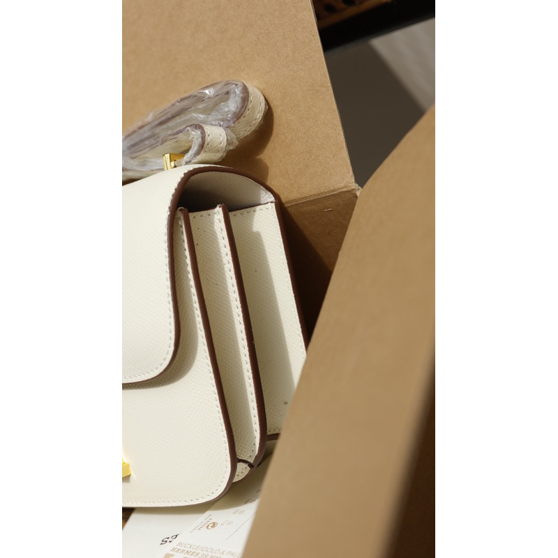 Túi Xách Hermes Trắng Đen Nâu Constance Size 20  -  By Anh Dinh Phuong