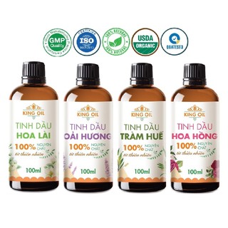 Tinh dầu thiên nhiên 100ml KingOil Sả Chanh/ Bạc Hà/ Quế/ Oải hương/ Bưởi/ Cam/ Nhài/ Quýt/ Gừng Lài