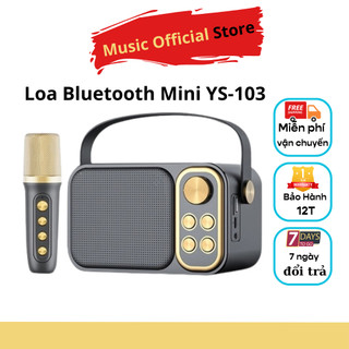 Loa karaoke bluetooth mini ys-103 kèm 1 micro không dây công suất 5w âm thanh siêu hay-loa karaoke mini bluetooth