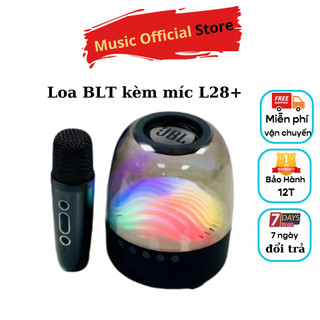 Loa bluetooth l28+ không dây kèm micro hát karaoke, loa bluetooth trong suốt có đèn led - music official strore