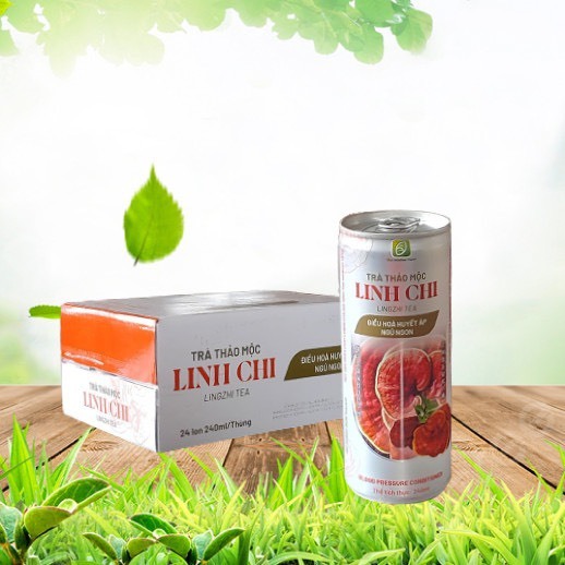 Trà thảo mộc linh chi The Moshav Farm điều hòa huyết áp ngủ ngon thùng 24 lon - Nông Phẩm Sạch