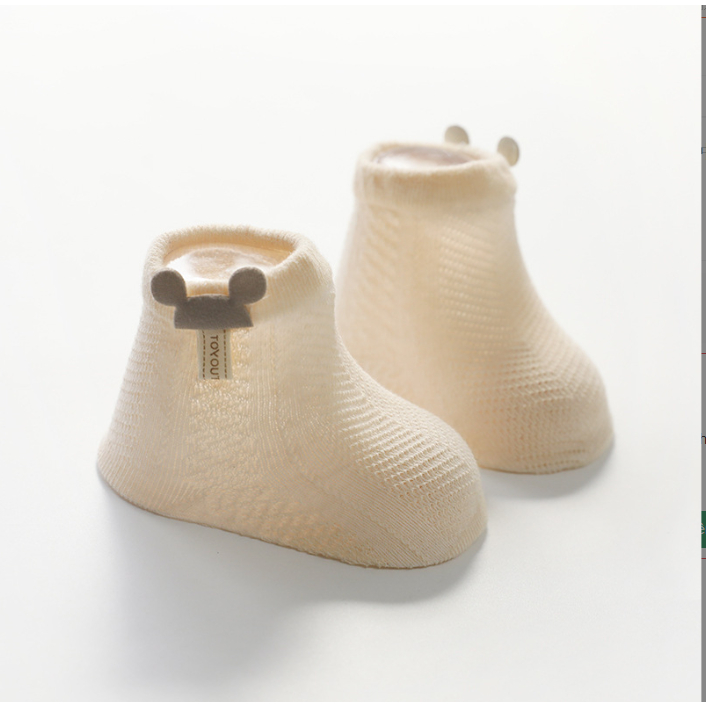 Vớ Tất Cotton Điều Hòa Thoáng Khí In Hình Gấu Cho Bé