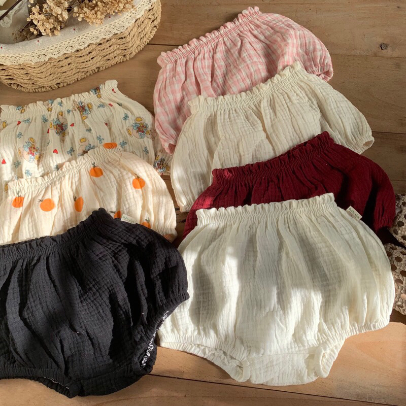 Quần bí xô muslin cho bé trai bé gái