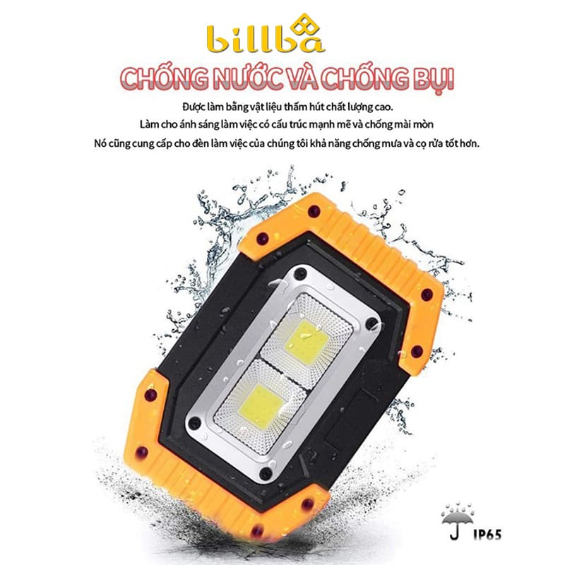 Đèn LED dã ngoại siêu sáng có móc treo- Đèn led cob chiếu sáng kèm sạc USB đa năng BB8111  - Billba Outdoors