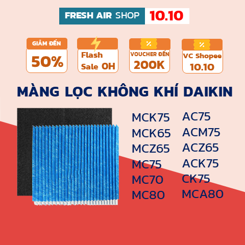 Màng Lọc Không Khí Daikin MCK75, MCZ65, ACK75, TCK75, MC75, AC75, TC75, MC70, MC80, MCA80 bộ lọc, tấm lọc,Daikin nội địa
