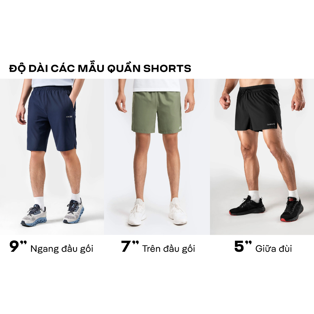 Quần Short thể thao nam 9" thấm hút tốt và nhanh khô - Thương hiệu Coolmate