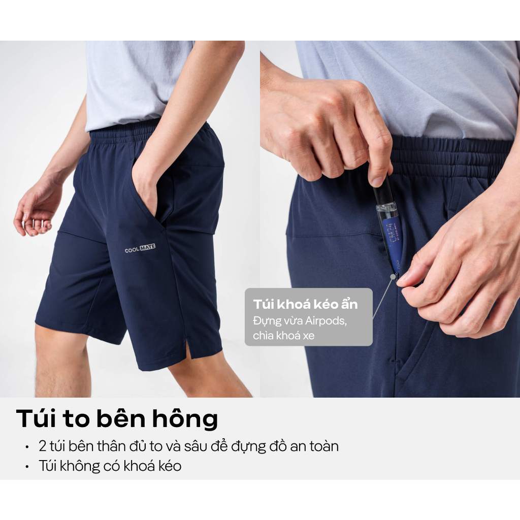 Quần Short thể thao nam 9" thấm hút tốt và nhanh khô - Thương hiệu Coolmate