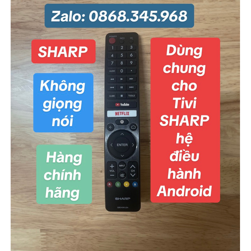 Remote điều khiển Tivi Sharp chính hãng không giọng nói