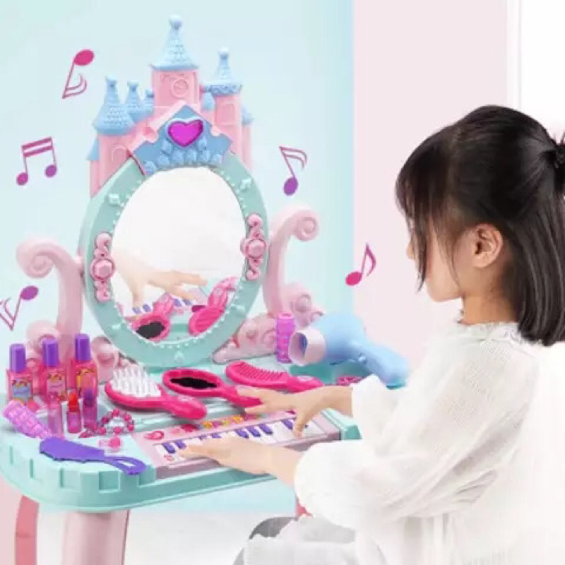 BỘ ĐỒ Bàn trang điểm công chúa 40 chi tiết 2 in 1 hộp đựng hình vali siêu kute