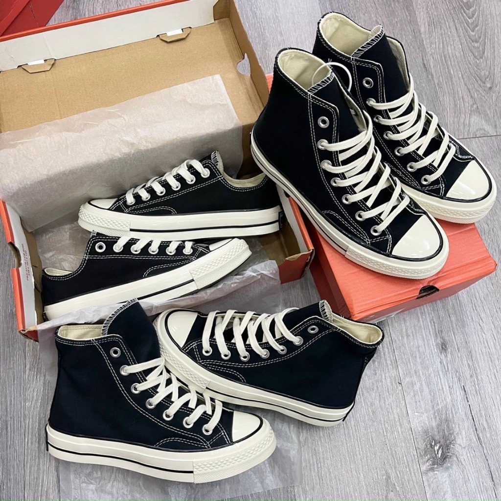 Giày_Converse Cổ Cao/Thấp,Giày CV 1970s Đen Trắng,Bản Chuẩn Mũi Bóng Full Box