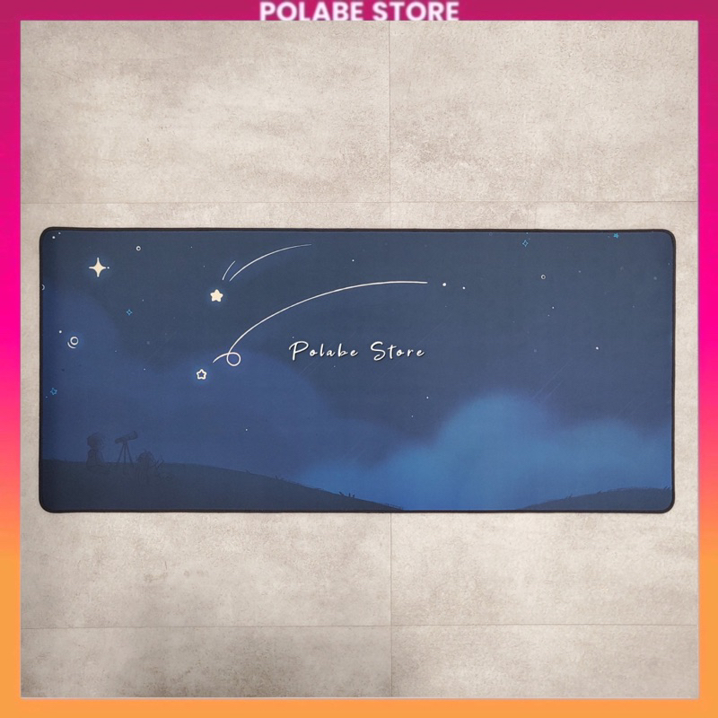 DESKMAT STAR NIGHT Clone lót chuột cỡ lớn lót bàn phím kích thước 90x40cm dày 4mm - Deskpad bàn di chuột - Polabe Store