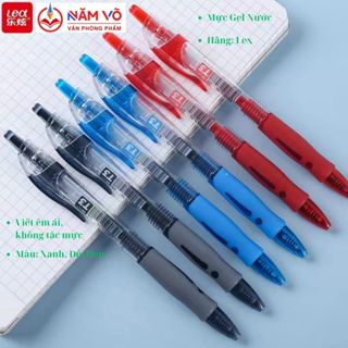 [T3] HỘP 12 Cây Bút Viết Gel Nước Bấm LEX / LEA KING T3 Ngòi Bi 0.5mm (Mực Xanh, Đỏ, Đen), Mực Đẹp, Viết Êm