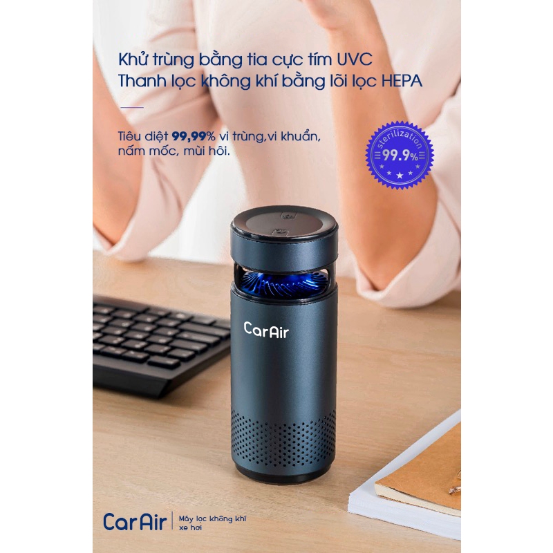 Máy lọc không khí ô tô CarAir(kèm thêm 2 lõi lọc, 1 lõi lọc xài cho 6 tháng, tổng 18 tháng) | BigBuy360 - bigbuy360.vn