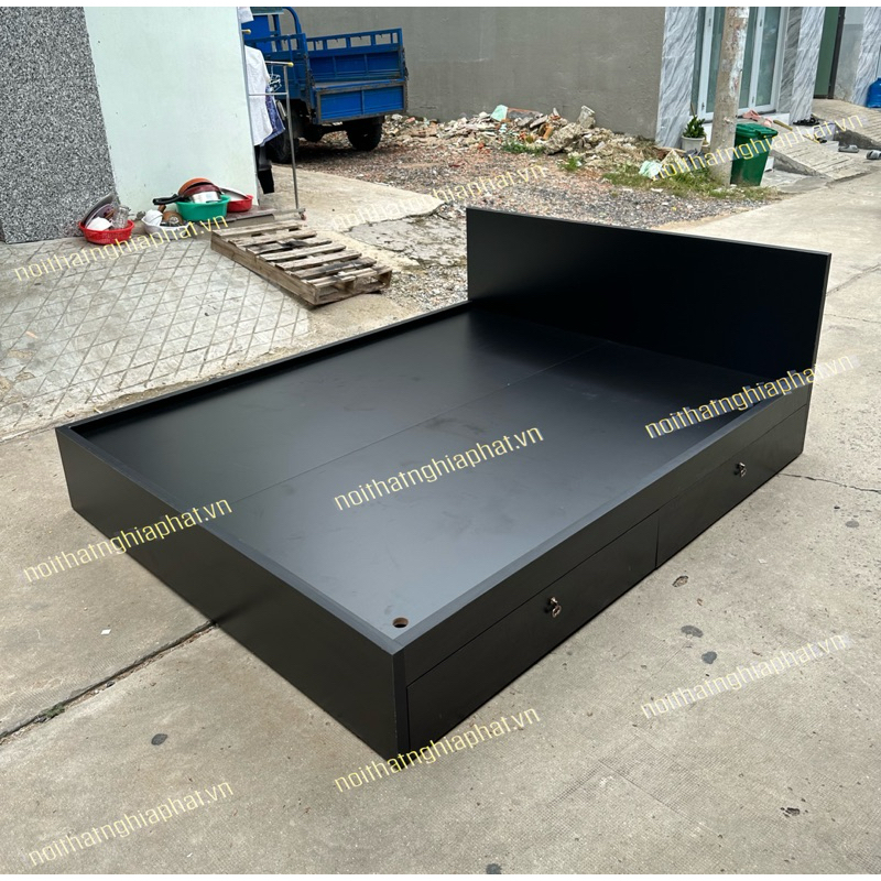 Giường ngủ gỗ, giường gỗ 2 hộc kéo