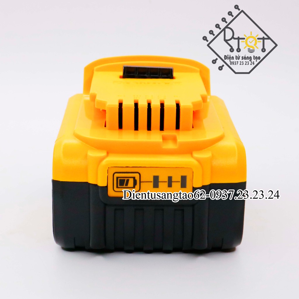 Vỏ pin Dewalt 18V 5Ah Li-ion 3.7V 2 hàng  nhận sạc zin