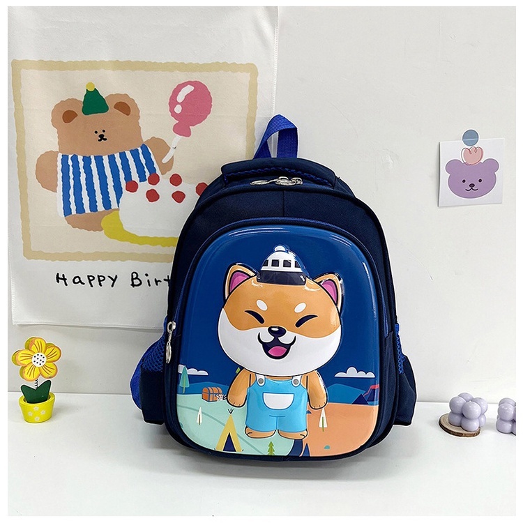 Balo cho bé đi học mầm non Đậu Vy Shop siêu nhẹ, Cặp sách cho bé trai bé gái bằng nhựa Eva chống thấm nước