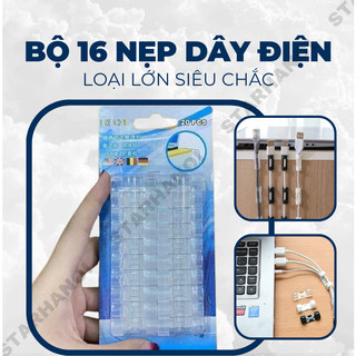Bộ 16 nẹp dây điện loại to dùng cho dây bản to đi dây dán tường starhanoi nẹp cố định dây cáp chống rối siêu chắc