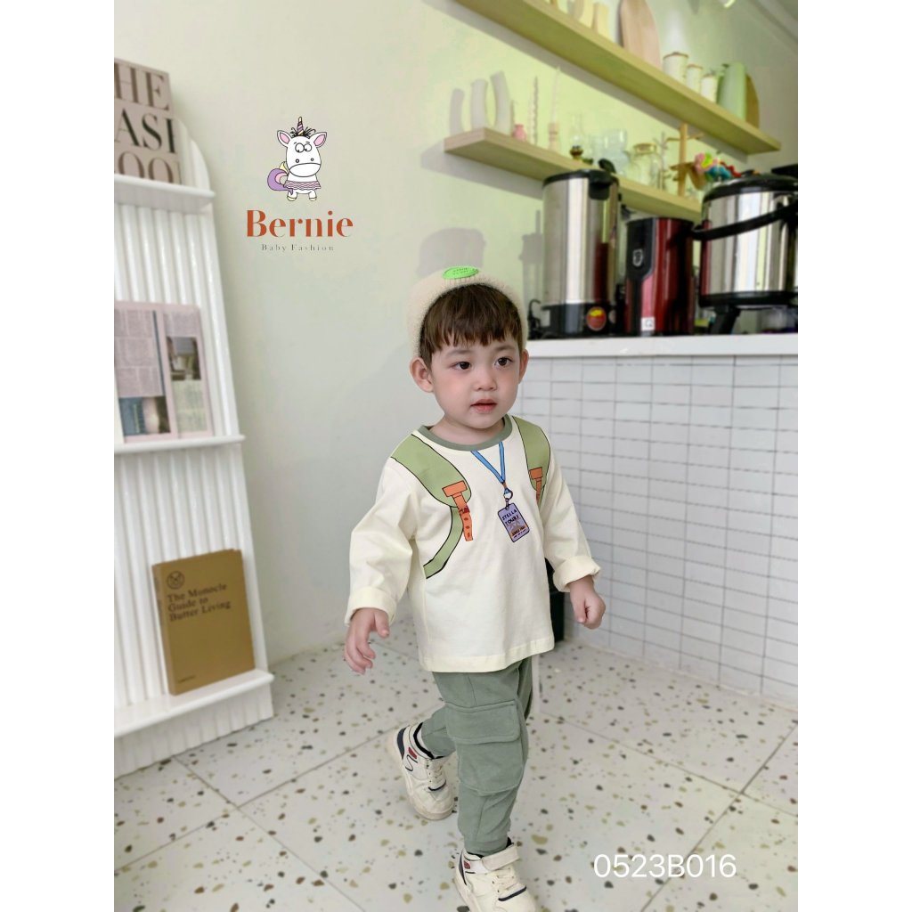 Bộ thu đông bé trai nhà thám hiểm STELLA TOUR Bernie - Bộ dài tay bé trai phong cách Hàn Quốc cho bé 9-23kg - 0523B016