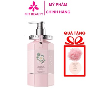 Sữa tắm Weilaiya hoa trà hương ngọt ngào 450ml Mit Beauty dưỡng trắng da căng bóng mềm mướt chống lão hóa