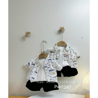 Set 3ct sơ mi chữ bé trai