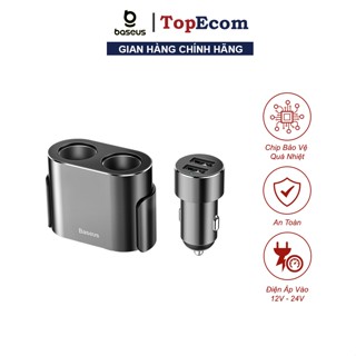 Bộ Chia Tẩu Sạc Trên Xe Ô Tô Ra Cổng Baseus (CRDYQ) 12 V-24V Tích Hợp 2 Cổng USB Sạc Nhanh Công Xuất 100w