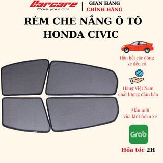 Rèm Che Nắng Theo Xe Honda Civic 2004-2012, 2013- 2016,2017-2021,2022-2024- Bộ 4 Tấm Dính Nam Châm
