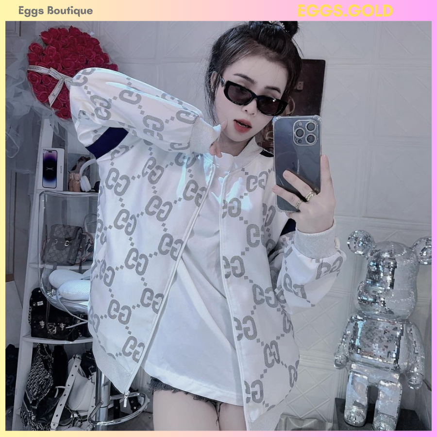 Áo khoác bomber G.C hottrend, áo khoác thu đông chất poly cho nữ