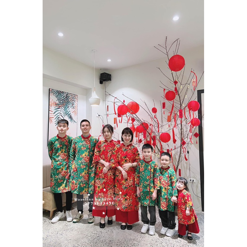Aó Dài Họa Tiết Chăn Công Cho Bé Trai  Sản Xuất Trực Tiếp MOONLISA