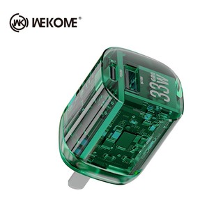 Củ sạc nhanh Wekome WP-U115 chính hãng trong suốt công suất sạc 33W cốc 2 cổng USB+C thiết kế nhỏ gọn dành cho lP Androi