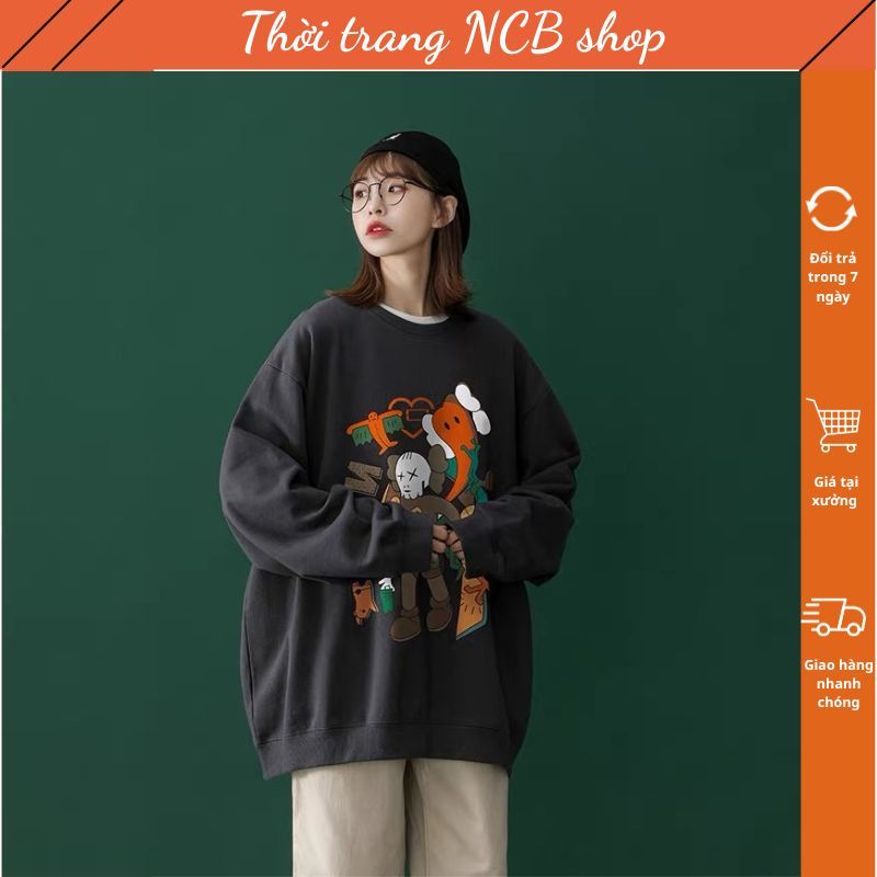 Áo nỉ nữ sweater dài tay , mặc rất ấm , phong cách thời trang , mẫu hot trend