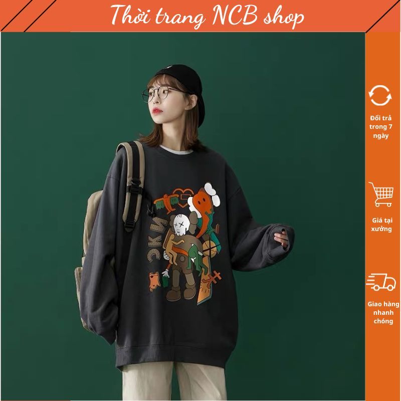 Áo nỉ nữ sweater dài tay , mặc rất ấm , phong cách thời trang , mẫu hot trend