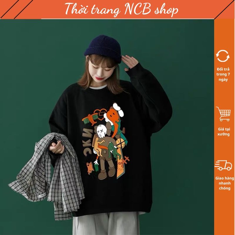 Áo nỉ nữ sweater dài tay , mặc rất ấm , phong cách thời trang , mẫu hot trend