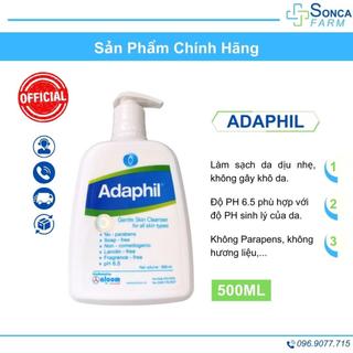 Adaphil 500ml Sữa Rửa Mặt Dịu Nhẹ Cho Da Mụn, Da Nhạy Cảm - Hàng Chính Hãng