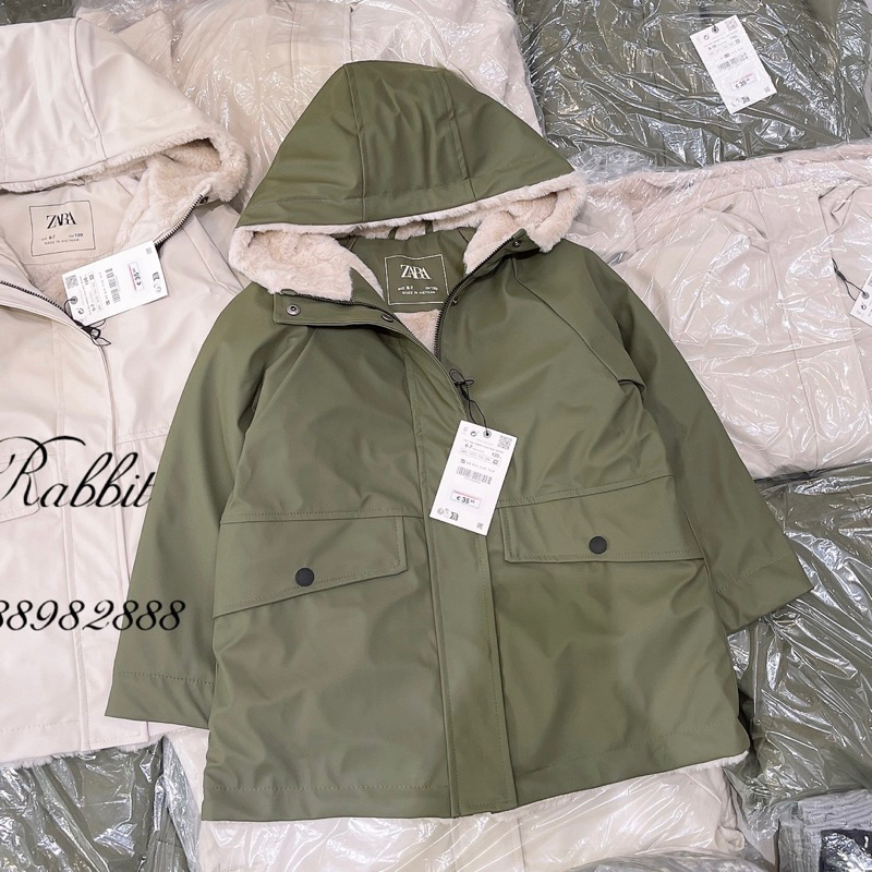 Áo raincoat lót lông thỏ Z@ra