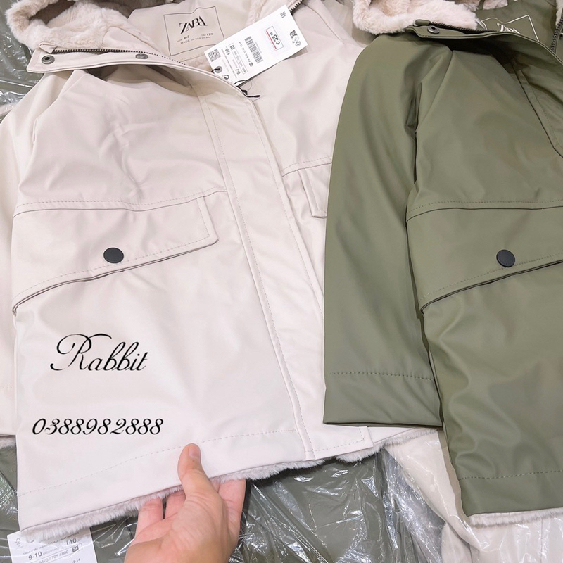 Áo raincoat lót lông thỏ Z@ra