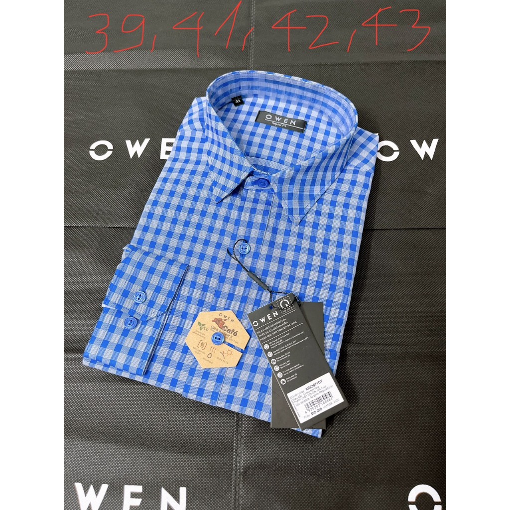 OWEN - Áo sơ mi dài tay Regular Fit Xanh vừa Bamboo