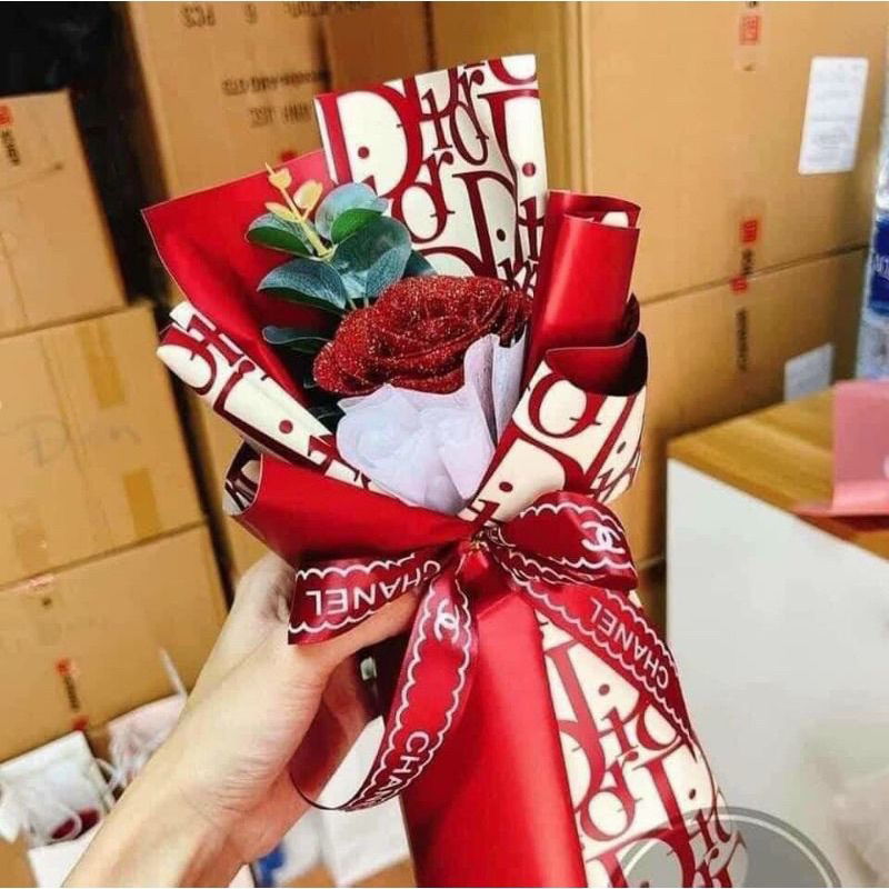 Bó hoa nhũ Dior cao cấp 1 bông