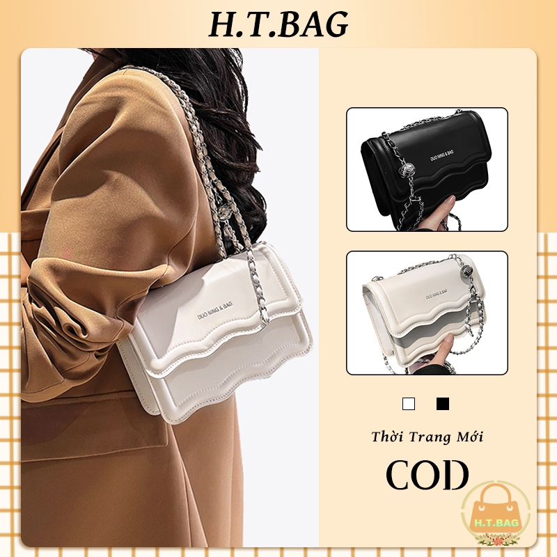 Túi Đeo Chéo nữ mới nhỏ vuông xích Túi Kẹp Nách túi đeo vai đơn giản thời trang Bóng Sang Da Túi Xách