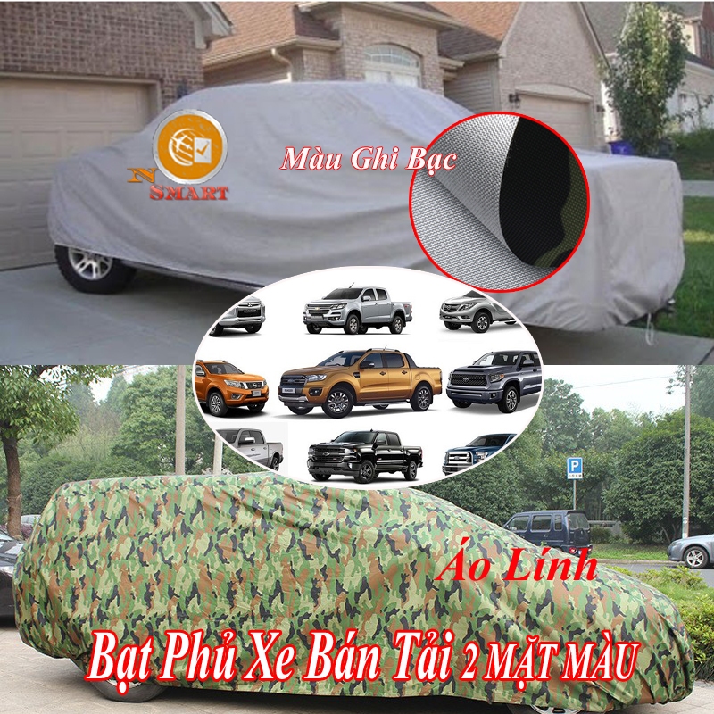 Bạt Phủ Xe Bán Tải Ranger, Hilux, Triton, BT-50, Navara, D-Max, Colorado Màu Áo Lính Dàn Di Xuất Nhật