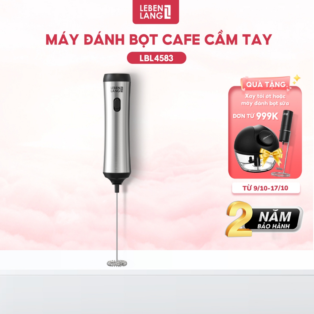 Máy đánh bọt cafe cầm tay Lebenlang LBL4583, sạc điện tiện lợi, công suất 10W,  hàng chính hãng - bảo hành 2 năm