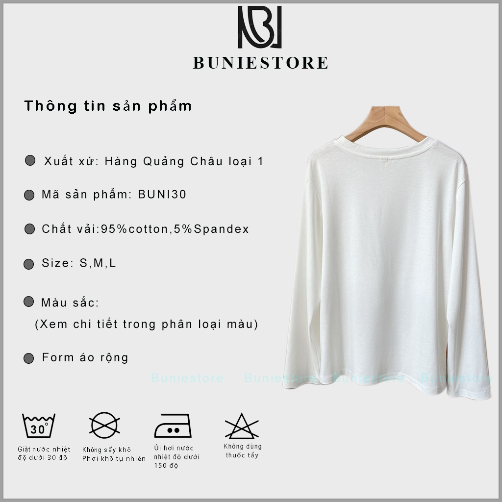 Áo thun nữ tay dài form rộng cao cấp Buniestore hàng QUẢNG CHÂU loại 1