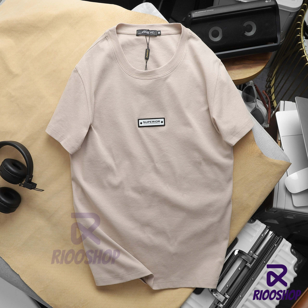 Áo thun nam cổ tròn basic, áo phông nam cotton cao cấp có size lớn, big size màu xanh, kem RIOOSHOP RTX009