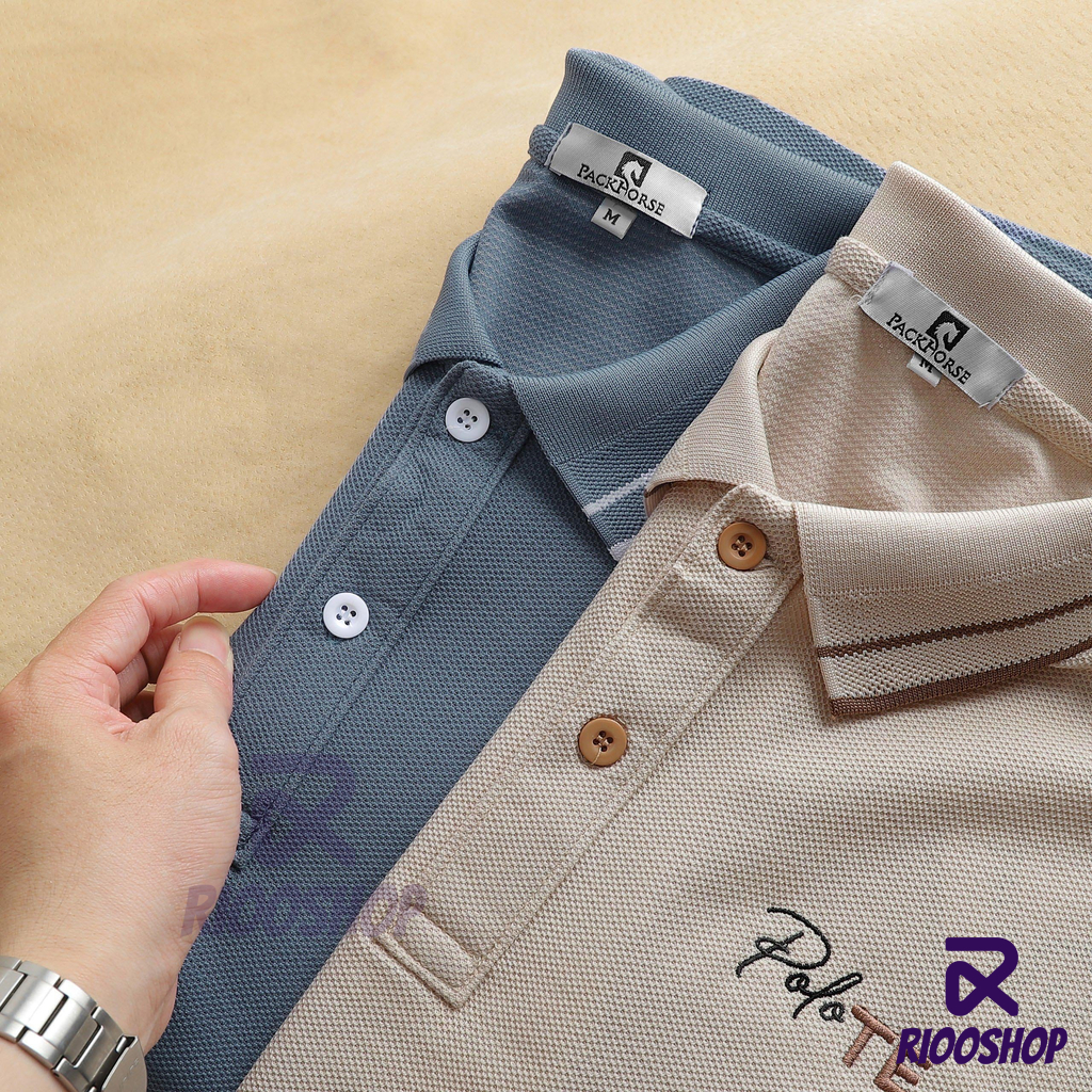 Áo thun nam có cổ, áo polo nam ngắn tay đẹp, vnxk, có size lớn, big size màu xanh, nâu RIOOSHOP RSP007