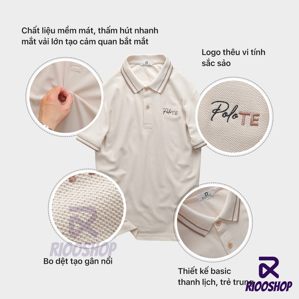 Áo thun nam có cổ, áo polo nam ngắn tay đẹp, vnxk, có size lớn, big size màu xanh, nâu RIOOSHOP RSP007