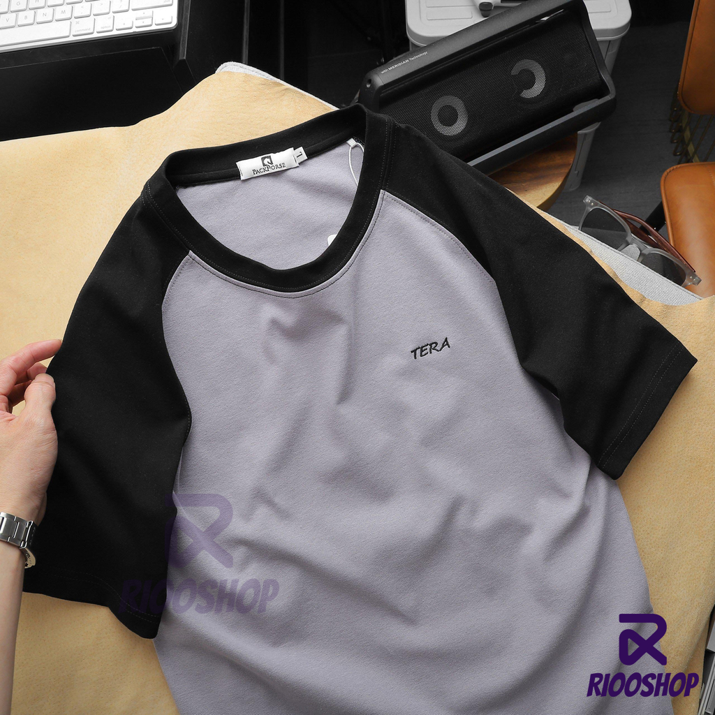 Áo thun nam cổ tròn đẹp, áo phông nam cotton 100 raglan trắng, kem, xám RIOOSHOP RTX007 có size lớn, big size