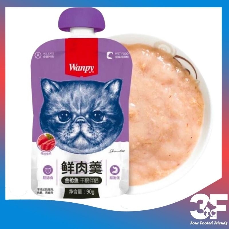 Súp Thưởng Wanpy Nắp Vặn Dễ Bảo Quản Dành Cho Mèo Gói 90g